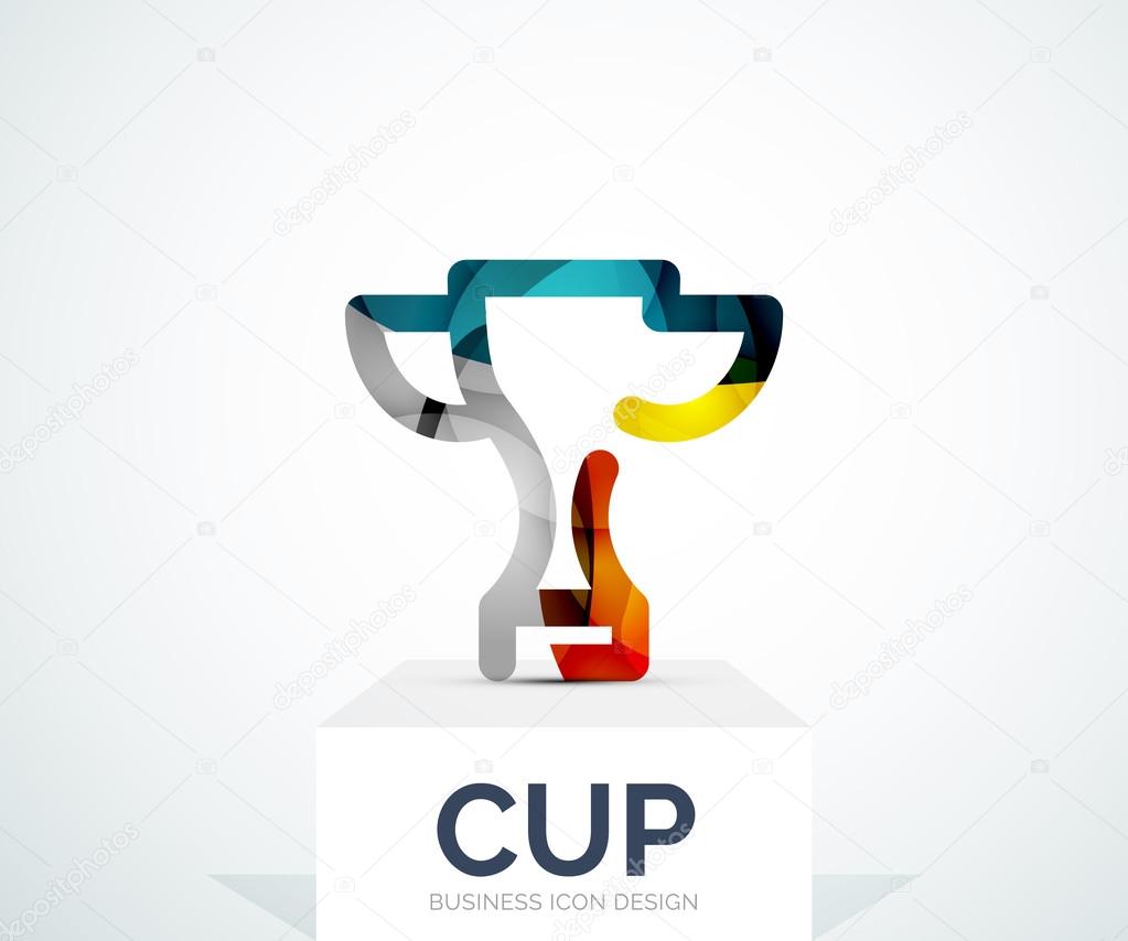 Abstract colorful logo design, awards, cup. Made of color shapes