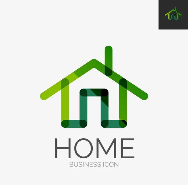 Minimale Linie Design-Logo, Home-Symbol — Stockvektor