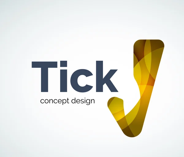 Abstract tick logo design — Stock Vector