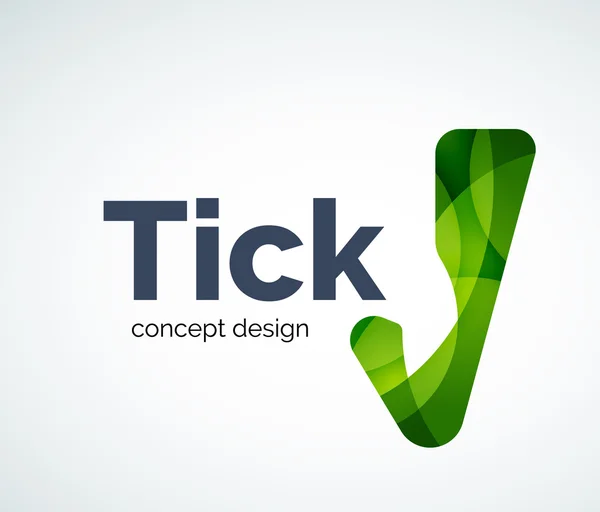 Abstract tick logo design — Stock Vector