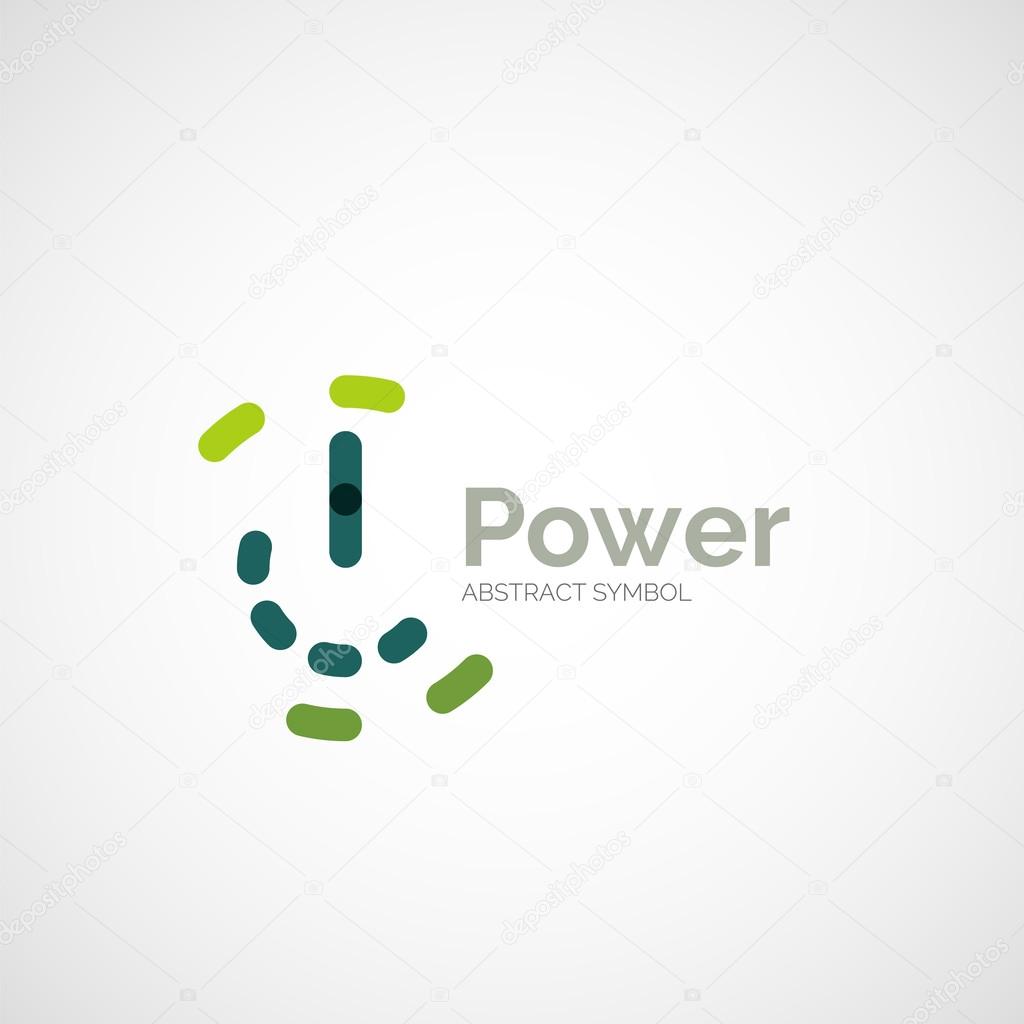 Power button logo design, minimalistic line art