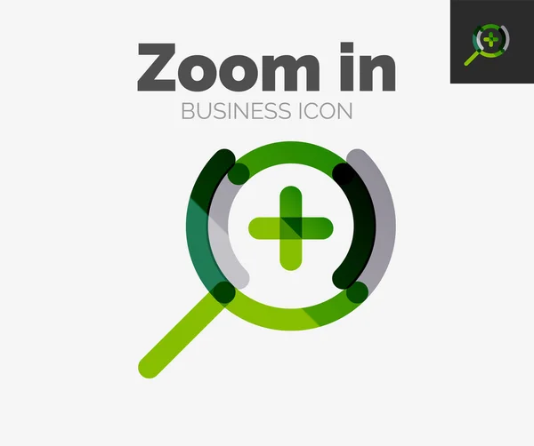 Logotipo de design de linha mínima, ícone de zoom —  Vetores de Stock
