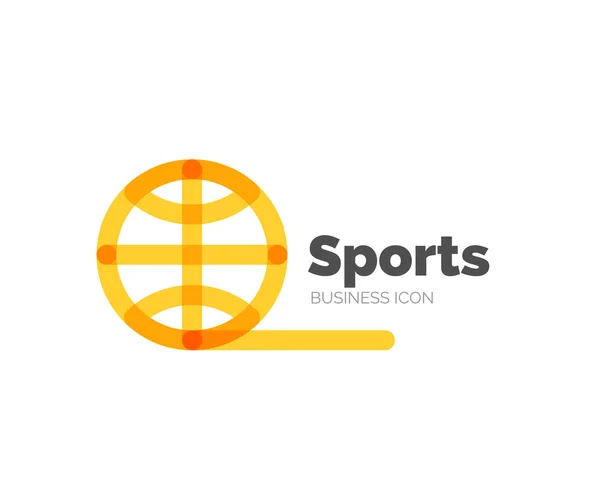 Ligne design minimal logo balle sport — Image vectorielle