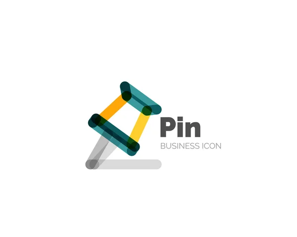 Linje minimal design logotyp pin — Stock vektor