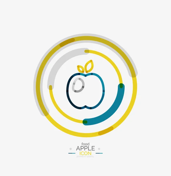 Apfel Logo Konzept, Stempel — Stockvektor