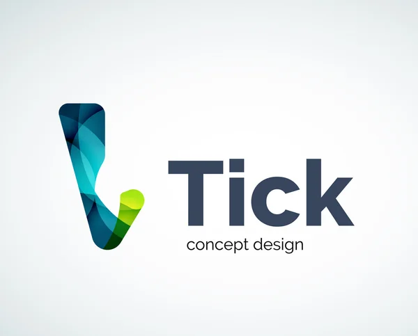 Abstract tick logo design — Stock Vector