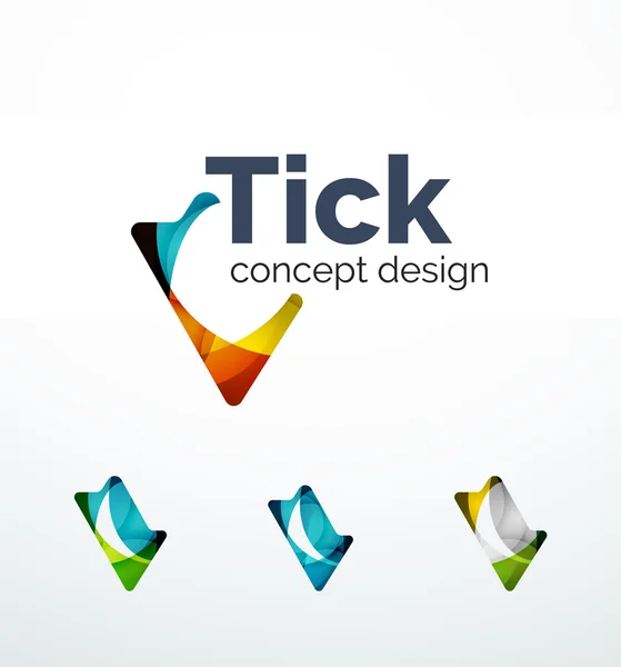 Abstract tick logo design — Stock Vector