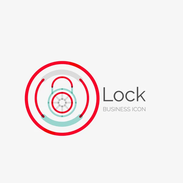 Linha fina logotipo do projeto puro, conceito de bloqueio — Vetor de Stock