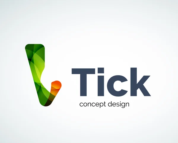 Design abstrait du logo tick — Image vectorielle