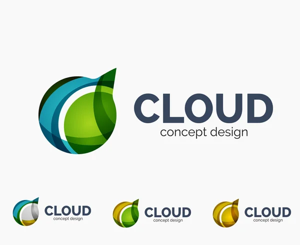 Set logo cloud moderno — Vettoriale Stock