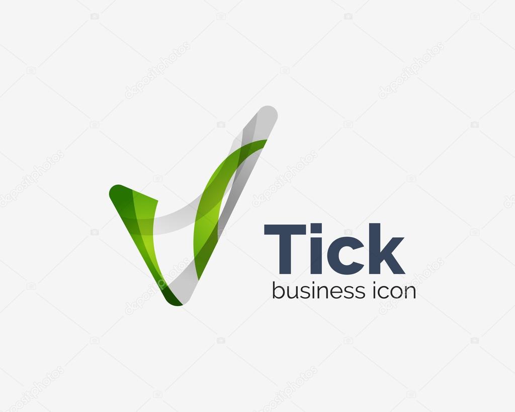 Modern tick abstract wave logo design