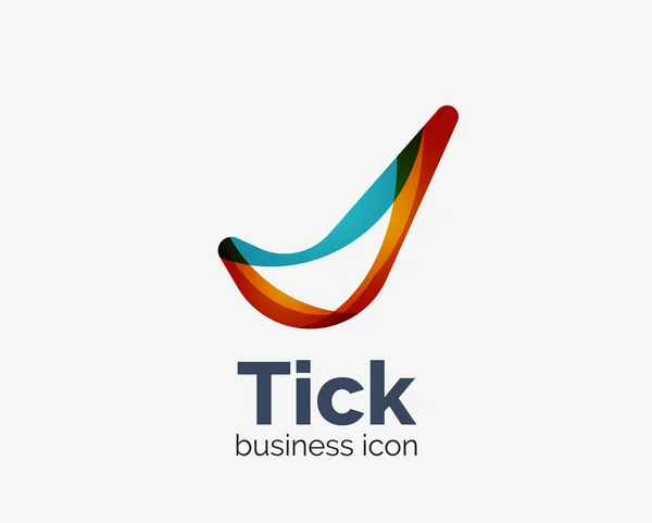 Modern tick abstract wave logo design — Stock Vector