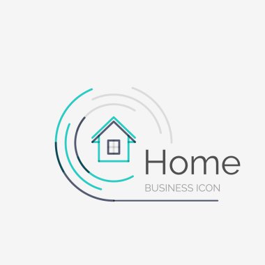 Thin line neat design logo, home idea clipart