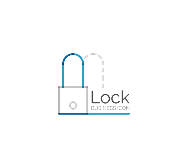 Línea de diseño minimalista logotipo de bloqueo — Vector de stock