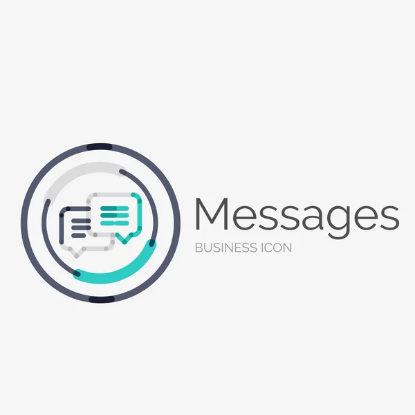 Ligne mince design soigné logo, concept de messages — Image vectorielle