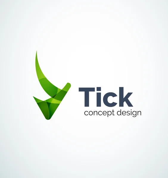 Abstract tick logo design — Stock Vector