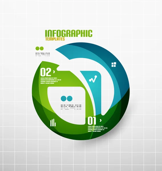 Modernas infografías de negocios de olas frescas — Vector de stock