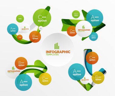 Soyut adım infographics kümesi