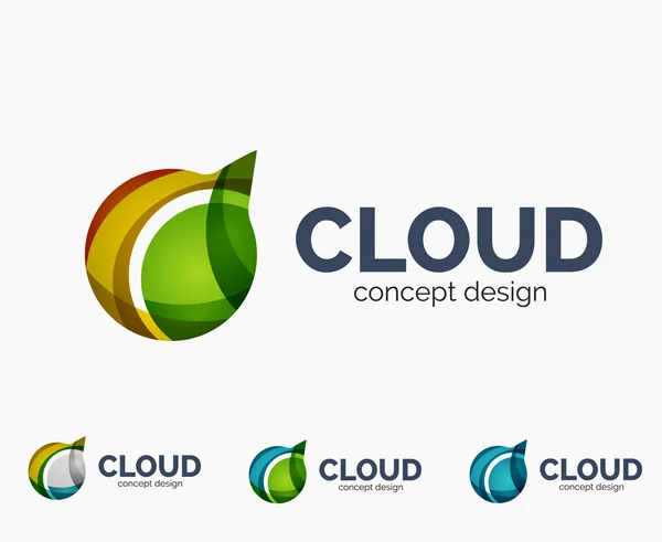 Conjunto de logotipo de nube moderna — Vector de stock