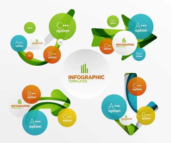 Set di infografiche astratte passo — Vettoriale Stock