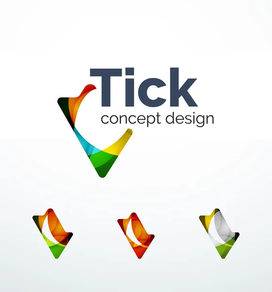 Design abstrait du logo tick — Image vectorielle