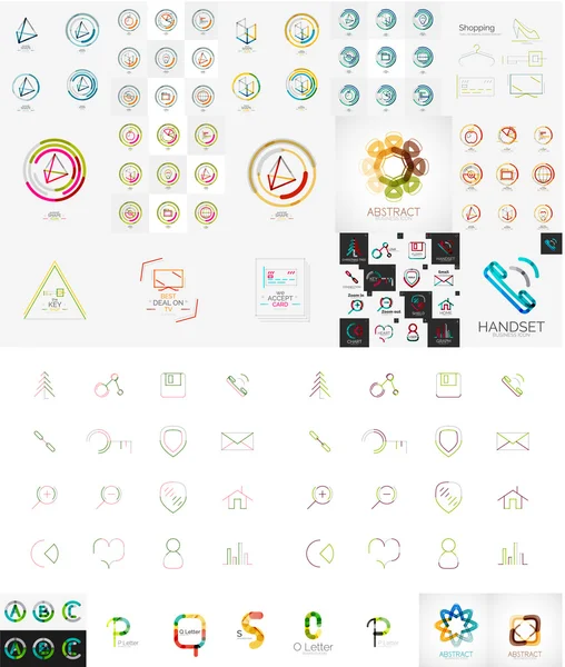 Conjunto de logotipos universales de la empresa y elementos de diseño — Vector de stock