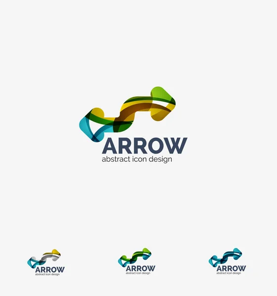 Clean moden wave design arrow logo — Stock Vector