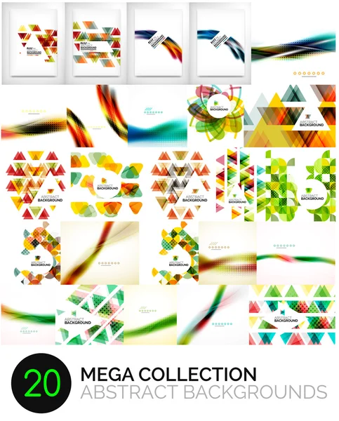 Mega collection of abstract backgrounds — Stock Vector
