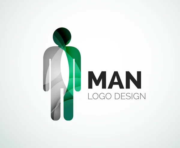 Abstraktní logo - muž ikonu — Stockový vektor