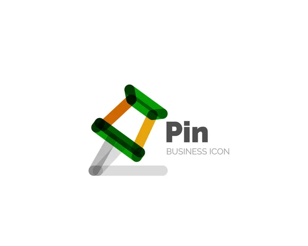 Linje minimal design logotyp pin — Stock vektor