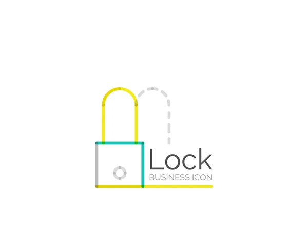 Línea de diseño minimalista logotipo de bloqueo — Vector de stock