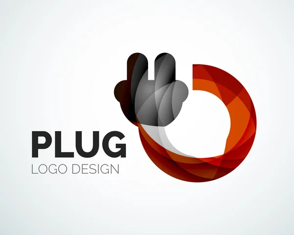 Abstract logo - plug icon — Stock Vector