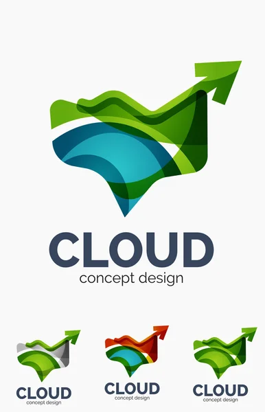 Modern cloud logo set — Stock Vector