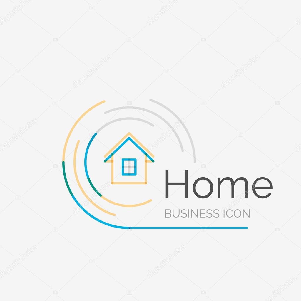 Thin line neat design logo, clean modern concept, home, house idea