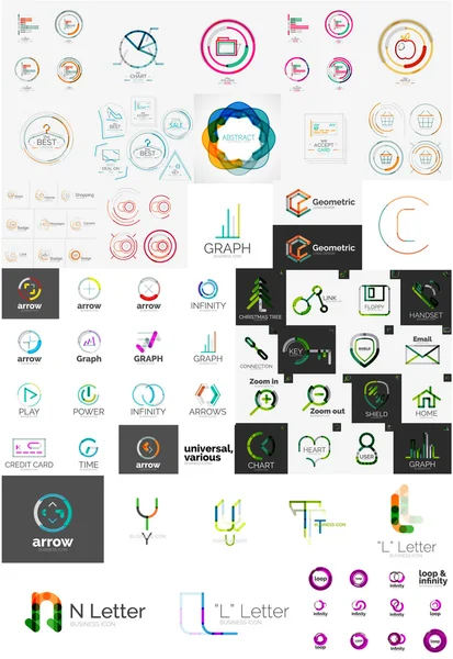 Ensemble de différents logos universels d'entreprise — Image vectorielle