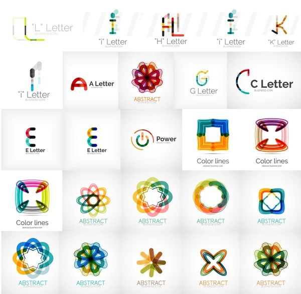 Conjunto de logotipos universais da empresa e elementos de design — Vetor de Stock