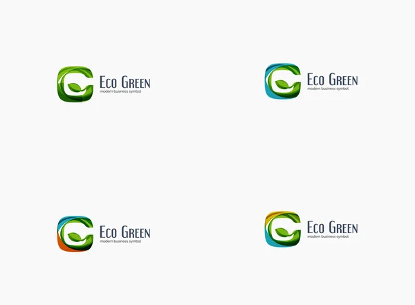 Moderne G brief, groene eco concept bedrijfslogo — Stockvector