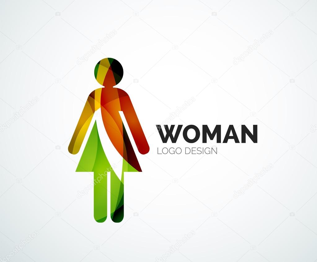 Abstract company logo design elemnet - woman icon