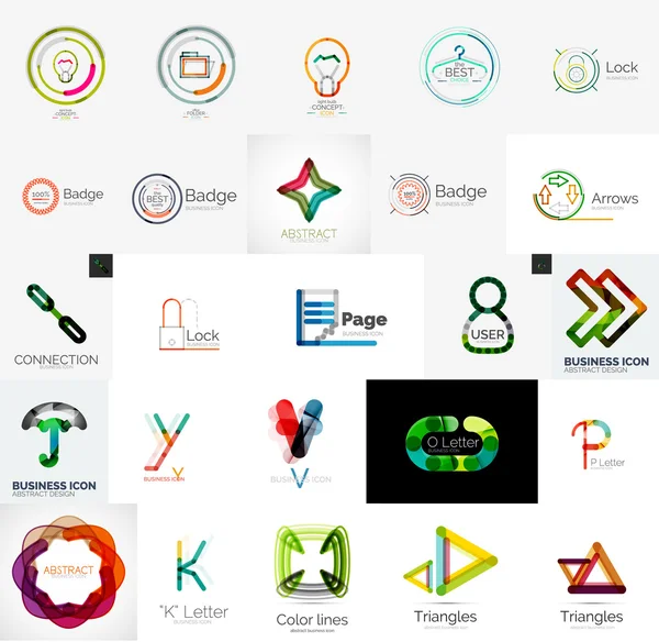 Ensemble d'éléments de logo d'entreprise de branding — Image vectorielle