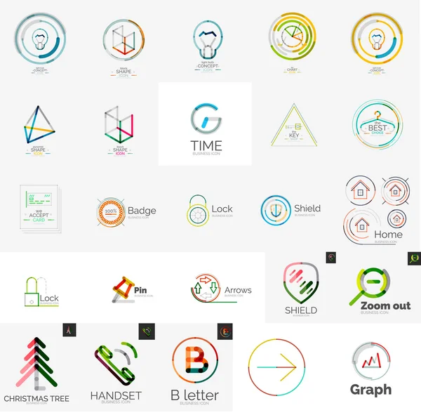 Conjunto de elementos del logotipo de la empresa de branding — Archivo Imágenes Vectoriales
