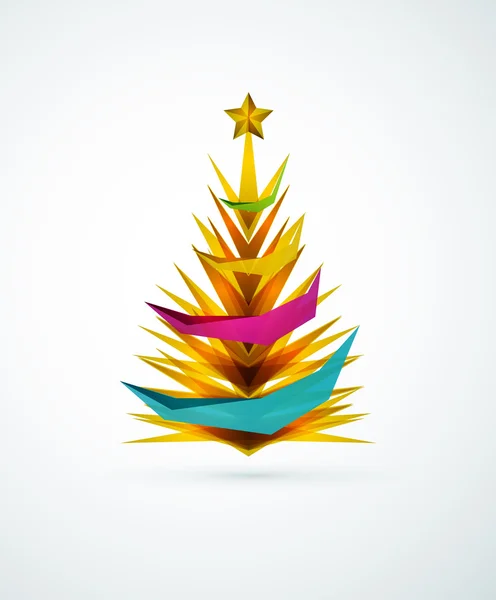 Christmas tree modern geometric design — Stock Vector