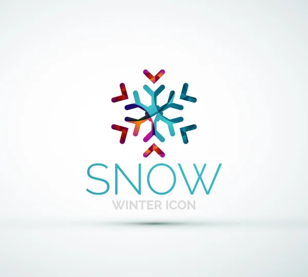 Christmas snowflake company logo design — Stock Vector