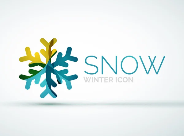Noel kar tanesi şirket logo tasarımı — Stok Vektör