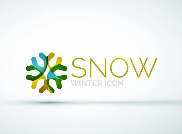 Kerstmis sneeuwvlok bedrijf logo ontwerp — Stockvector