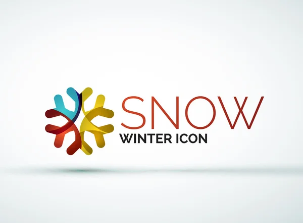 Natale fiocco di neve azienda logo design — Vettoriale Stock