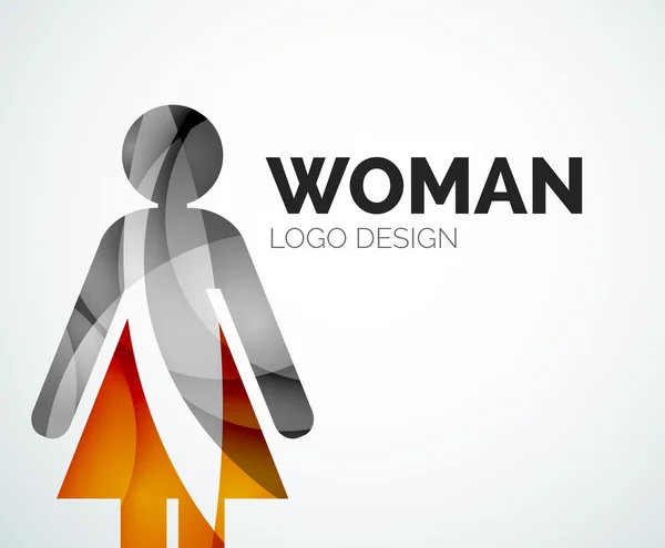 Ikona kobieta kolor logo streszczenie — Wektor stockowy