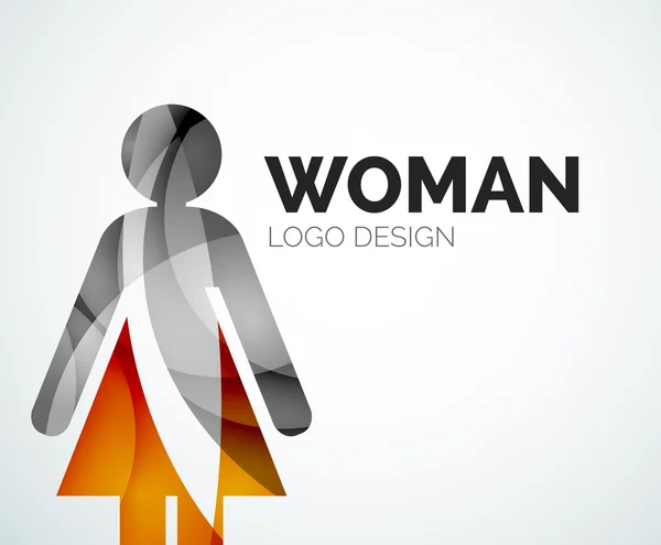 Cor abstrato logotipo mulher ícone — Vetor de Stock