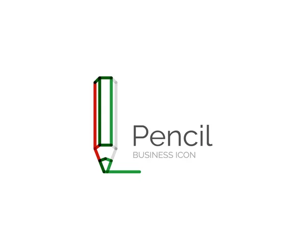 Ligne design minimal crayon logo — Image vectorielle