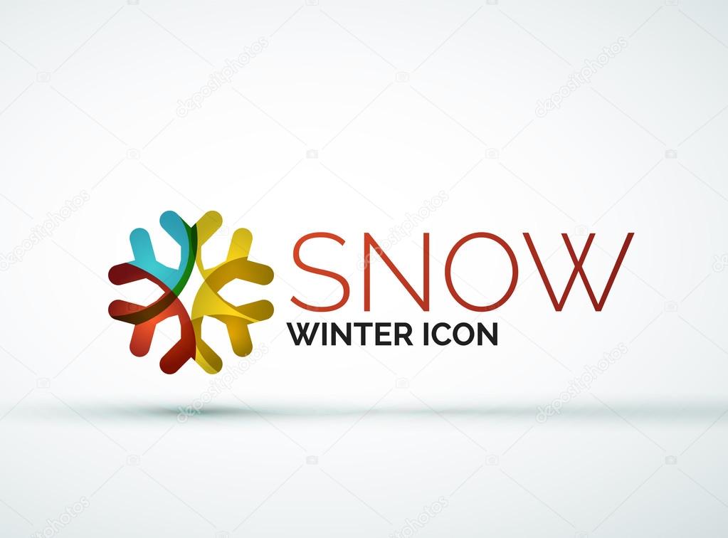 Modern Creative Christmas snowflake company logo design, frost icon