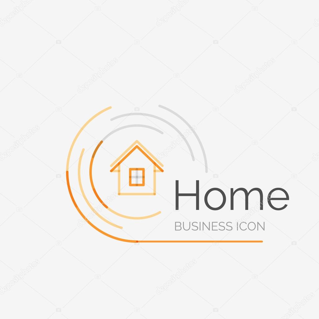 Thin line neat design logo, clean modern concept, home, house idea